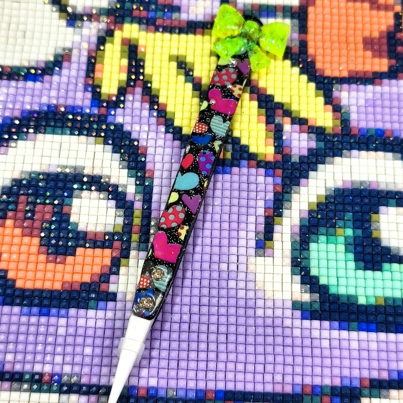 Pinces à linge décorées - Carrés roses