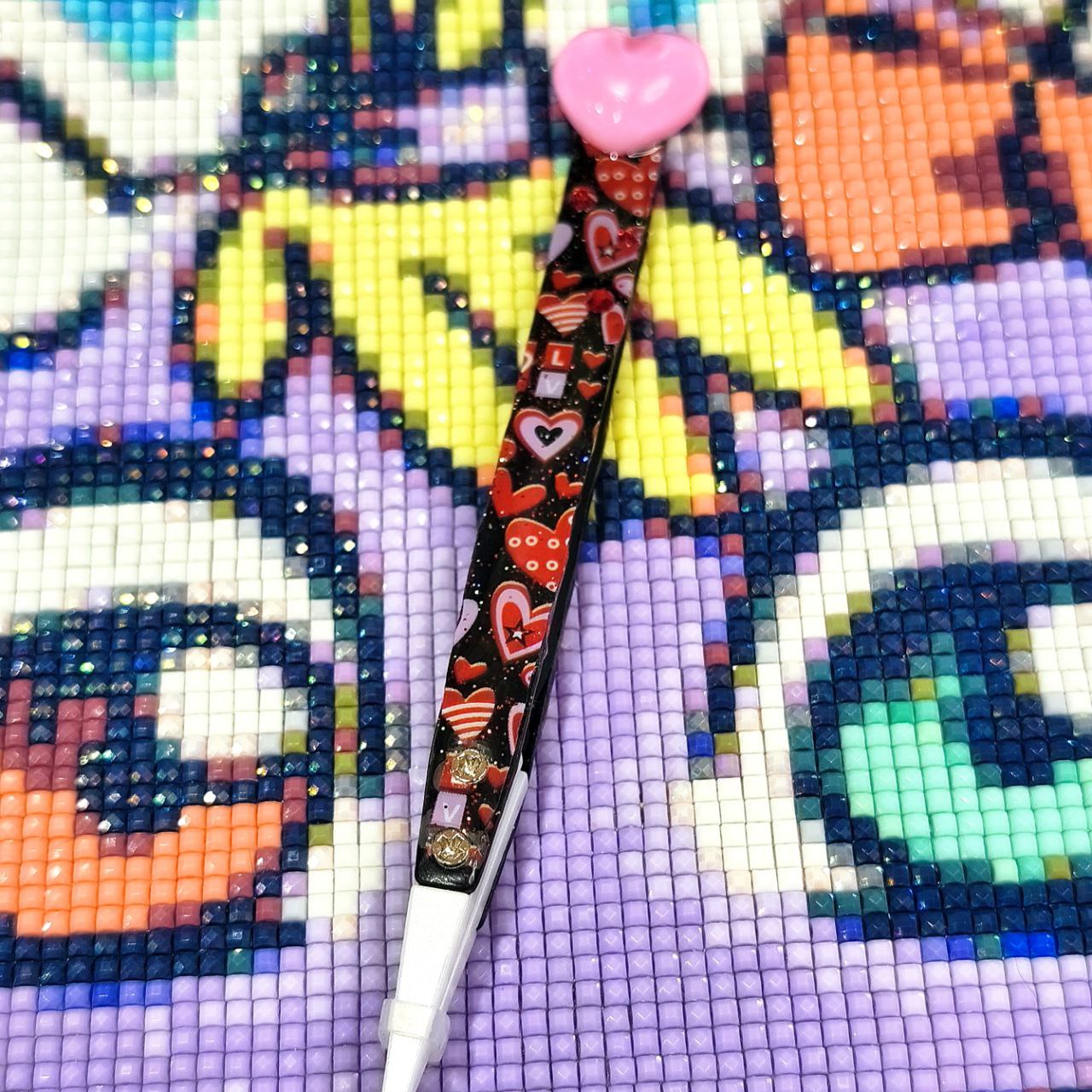 Pinces à linge décorées - Carrés roses