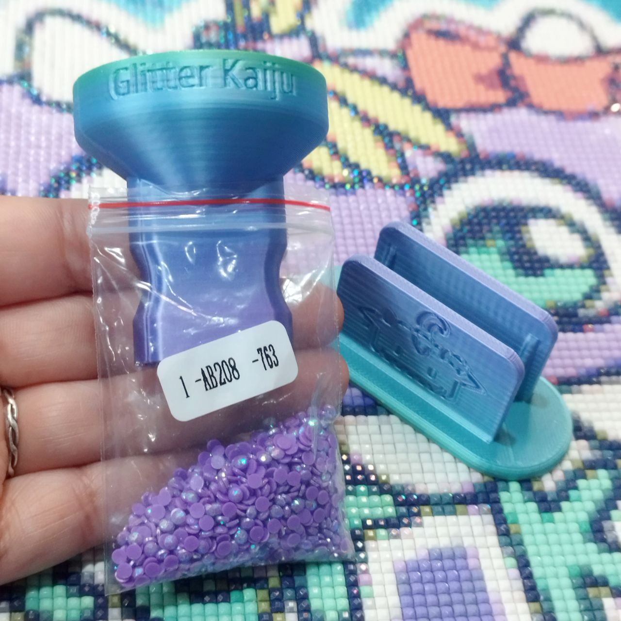 Entonnoir zippé violet/bleu