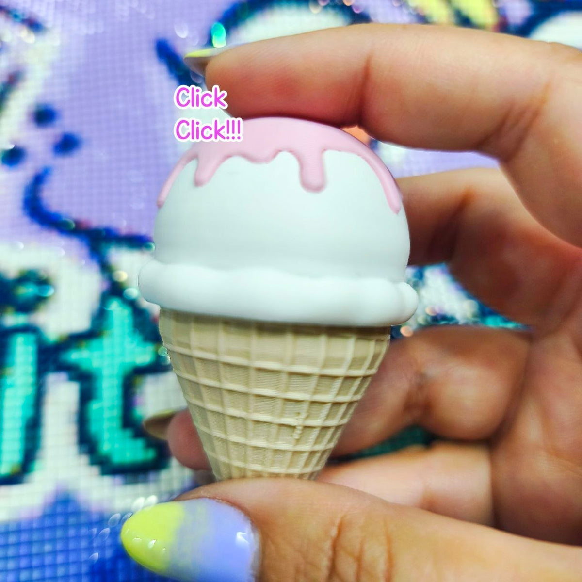 Ice Cream Clicker Keychain