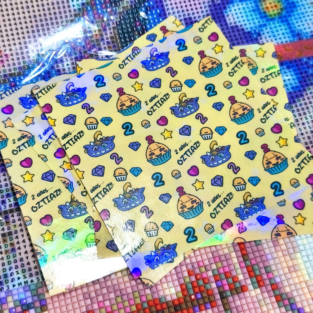 "Papelorios" 10x10cm - 2e anniversaire