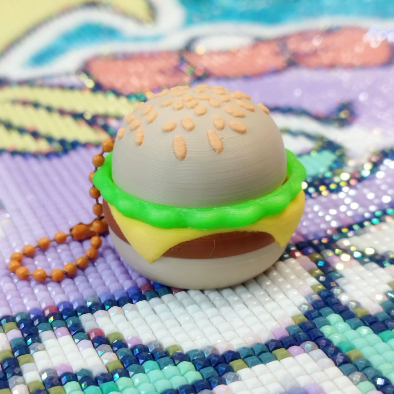 Hamburger Clicker Keychain