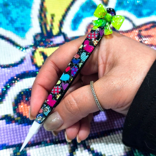 Pinces à linge décorées - Carrés roses