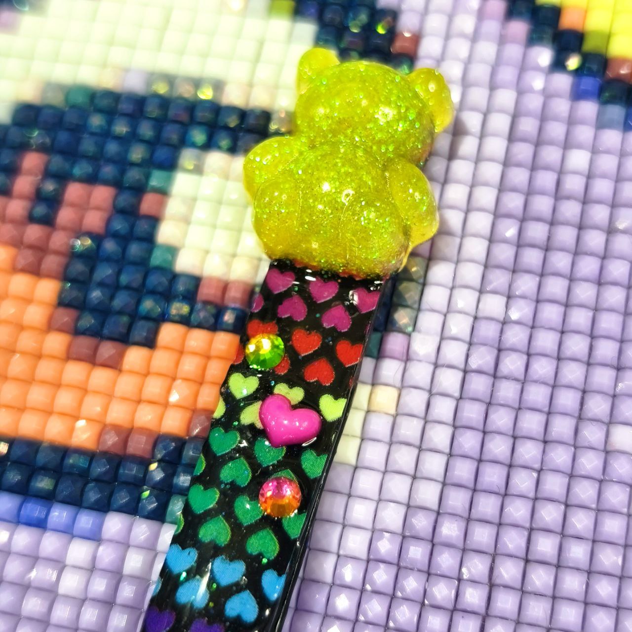 Pinces à linge décorées - Carrés roses