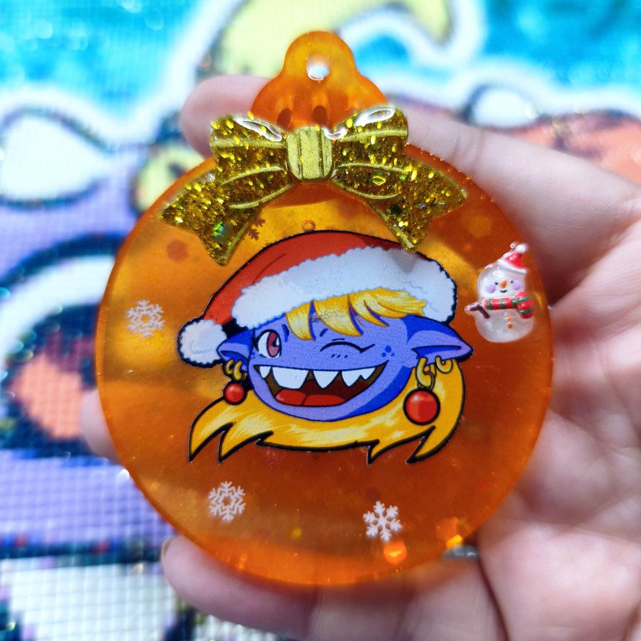 Bola Navidad Glitty Christmas Naranja