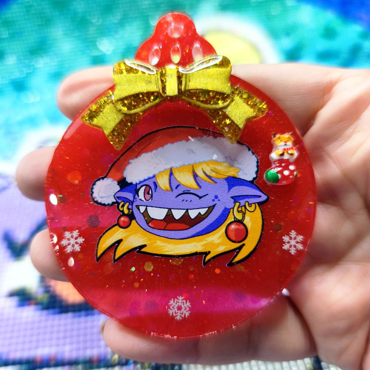 Bola Navidad Glitty Christmas Roja