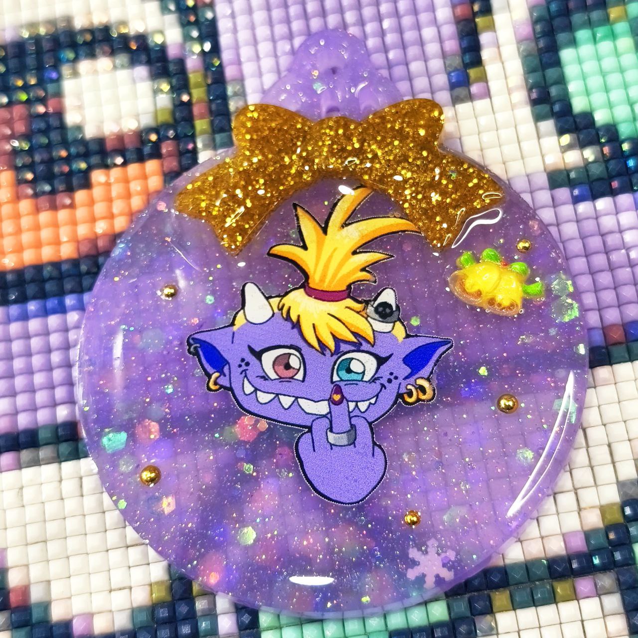 Bola Navidad Glitty Peineta Lila