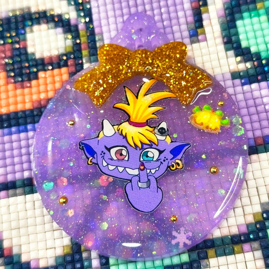 Bola Navidad Glitty Peineta Lila