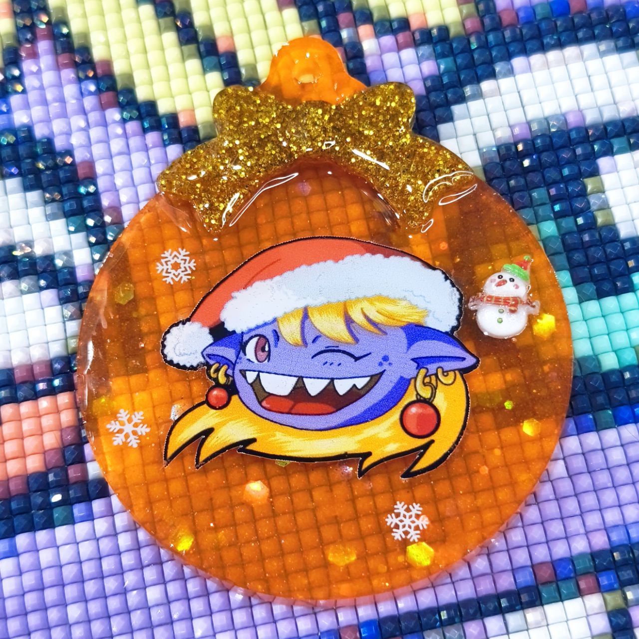 Bola Navidad Glitty Christmas naranja