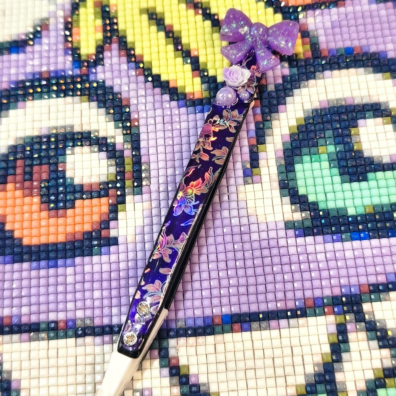 Pinzas Decoradas - Flores Lila