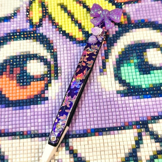 Pinzas Decoradas - Flores Lila