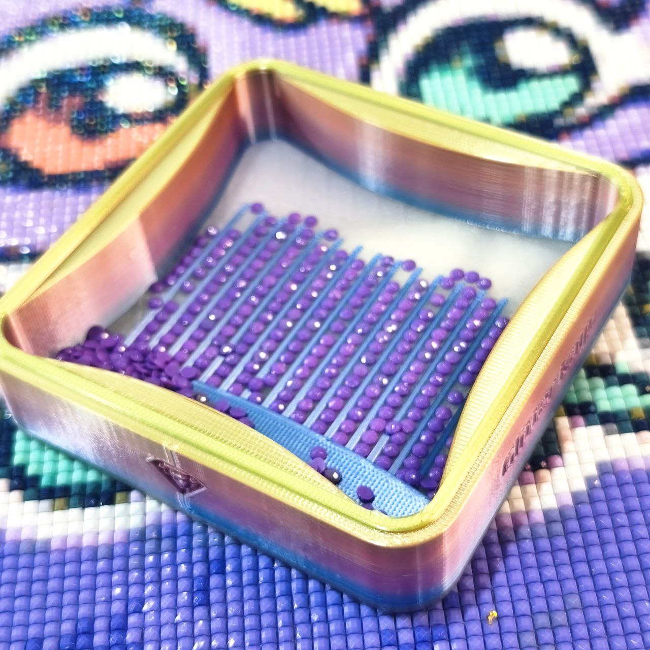 Plateau bleu/rose basique - Diamant standard