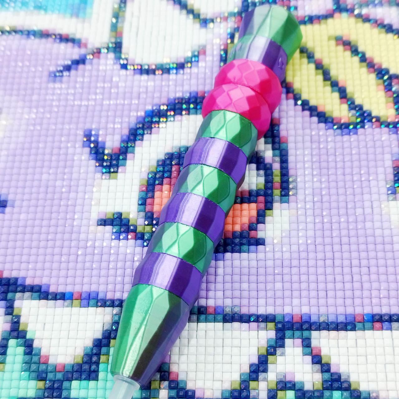 Coffre + Stylo Diamant Vert/Lilas