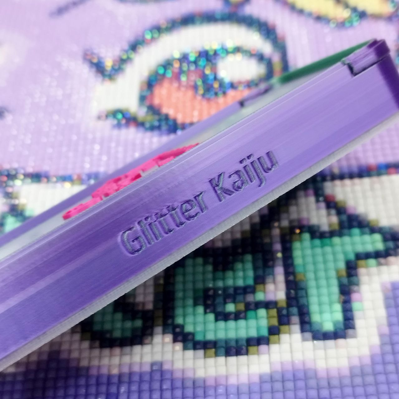 Coffre + Stylo Diamant Vert/Lilas