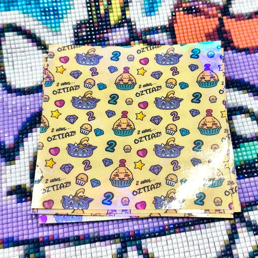 "Papelorios" 10x10cm - 2e anniversaire