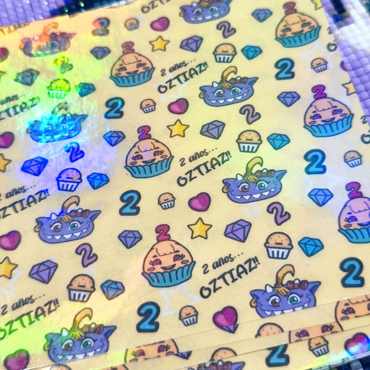 "Papelorios" 10x10cm - 2e anniversaire