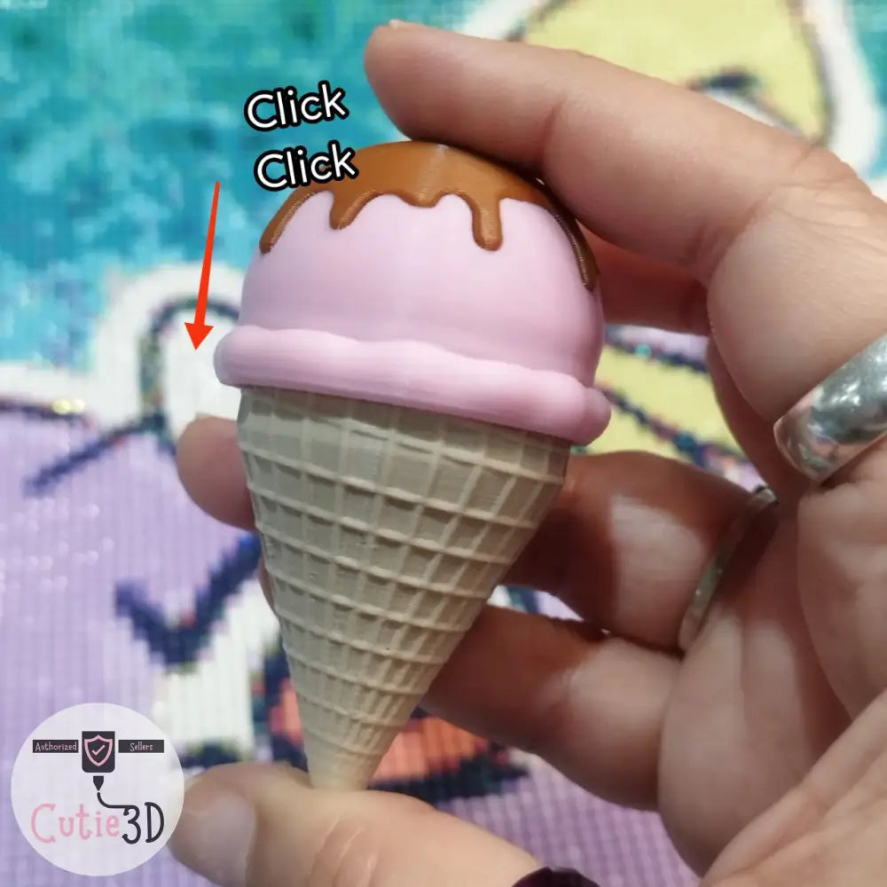 Llavero Clicker Helados Fresa/Chocolate llavero