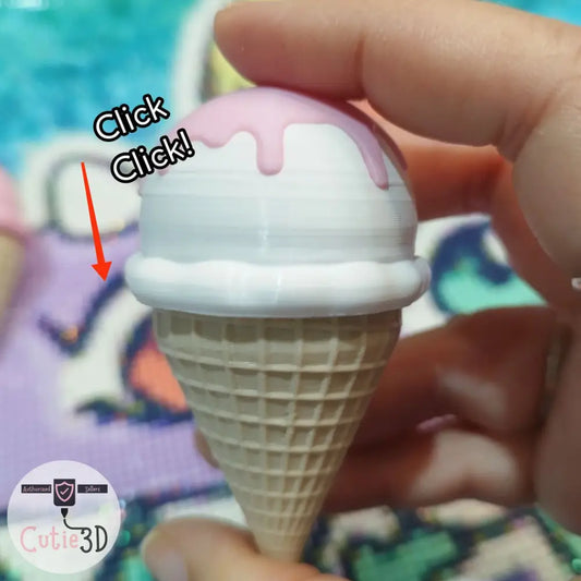 Llavero Clicker Helados Nata/Fresa llavero